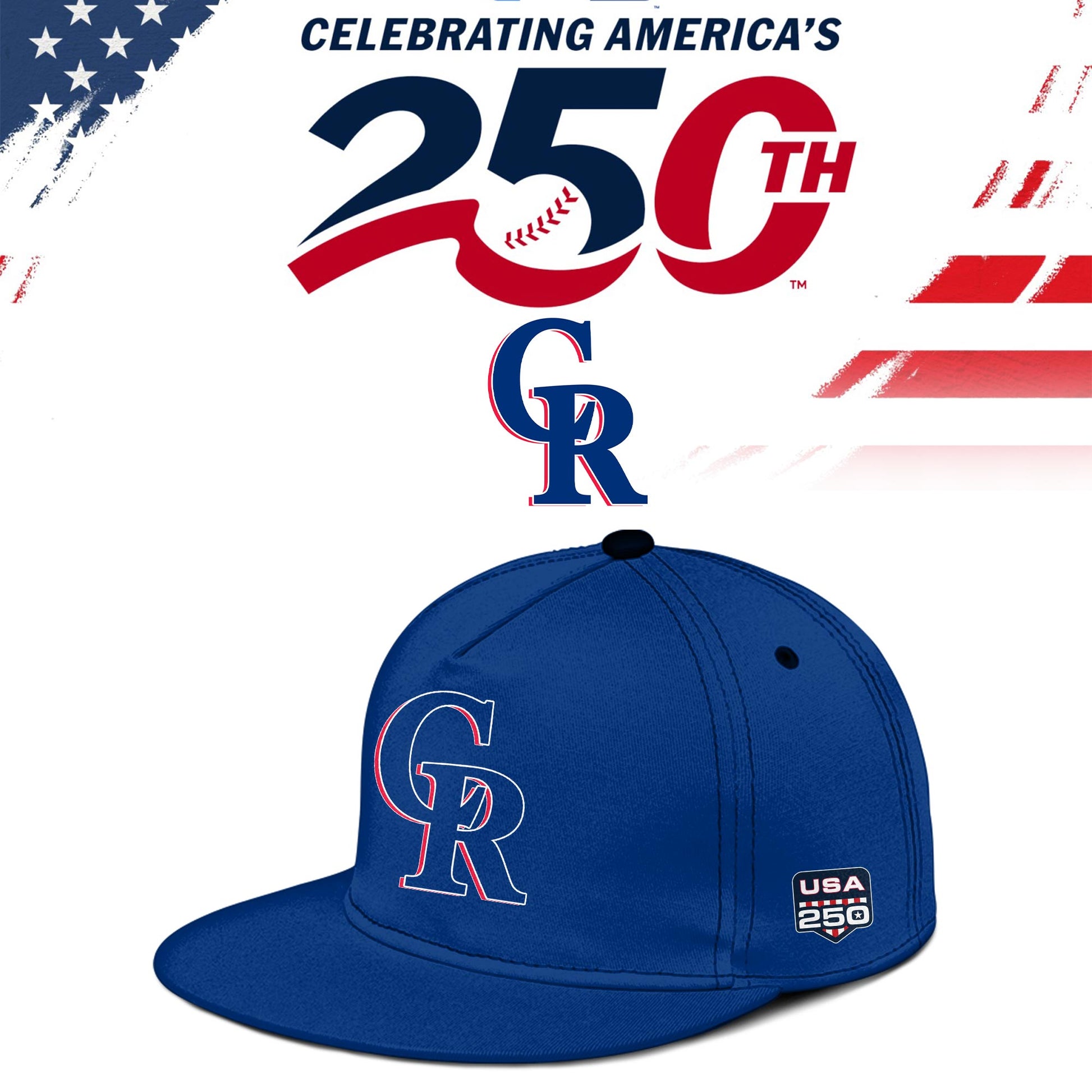 Colorado Rockies USA 250th Anniversary Baseball Jersey And Cap