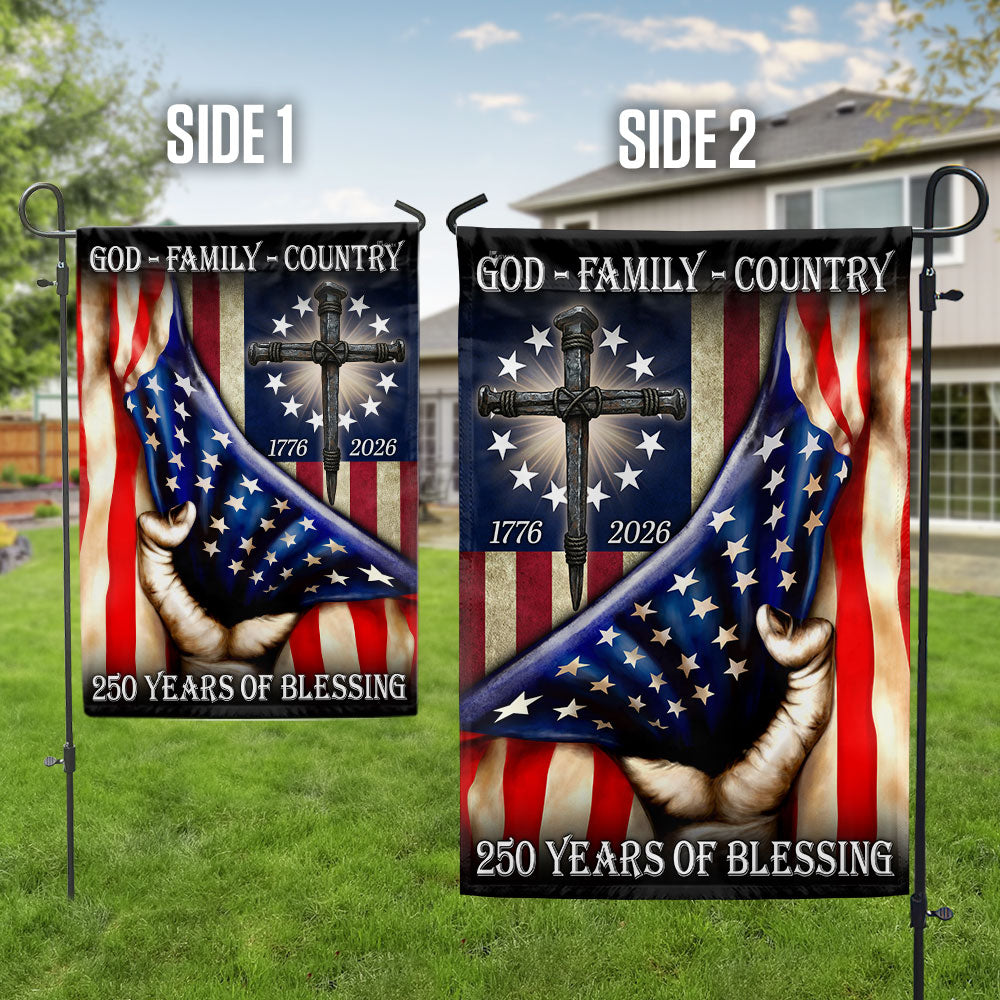 Betsy Ross 250 Years American Flag, God Family Country Patriot 1776 2026