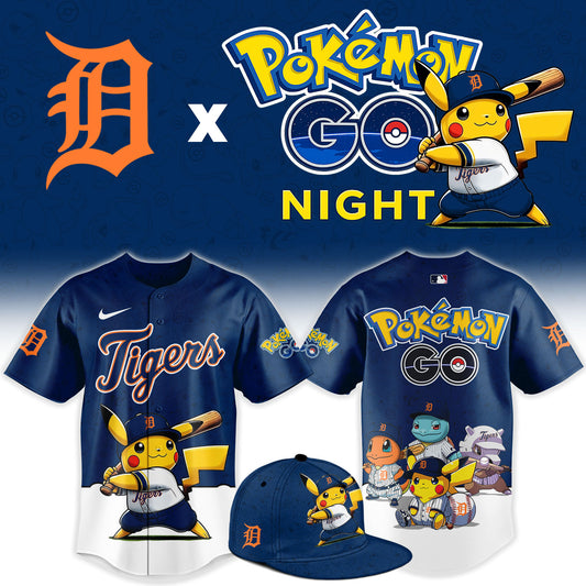 Detroit Tigers Pokemon GO Night Limited Baseball Jersey
