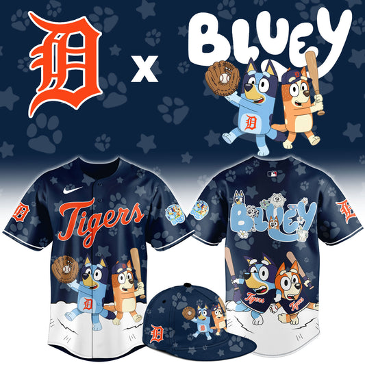 Detroit Tigers Bluey Night Game Limited Baseball Jersey