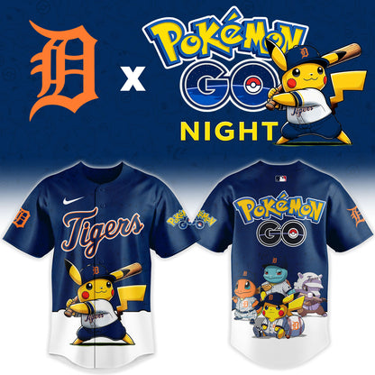 Detroit Tigers Pokemon GO Night Limited Baseball Jersey