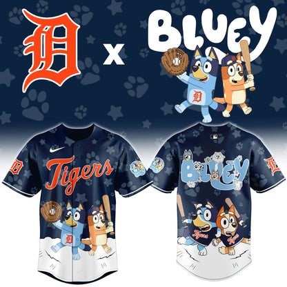 Detroit Tigers Bluey Night Game Limited Baseball Jersey