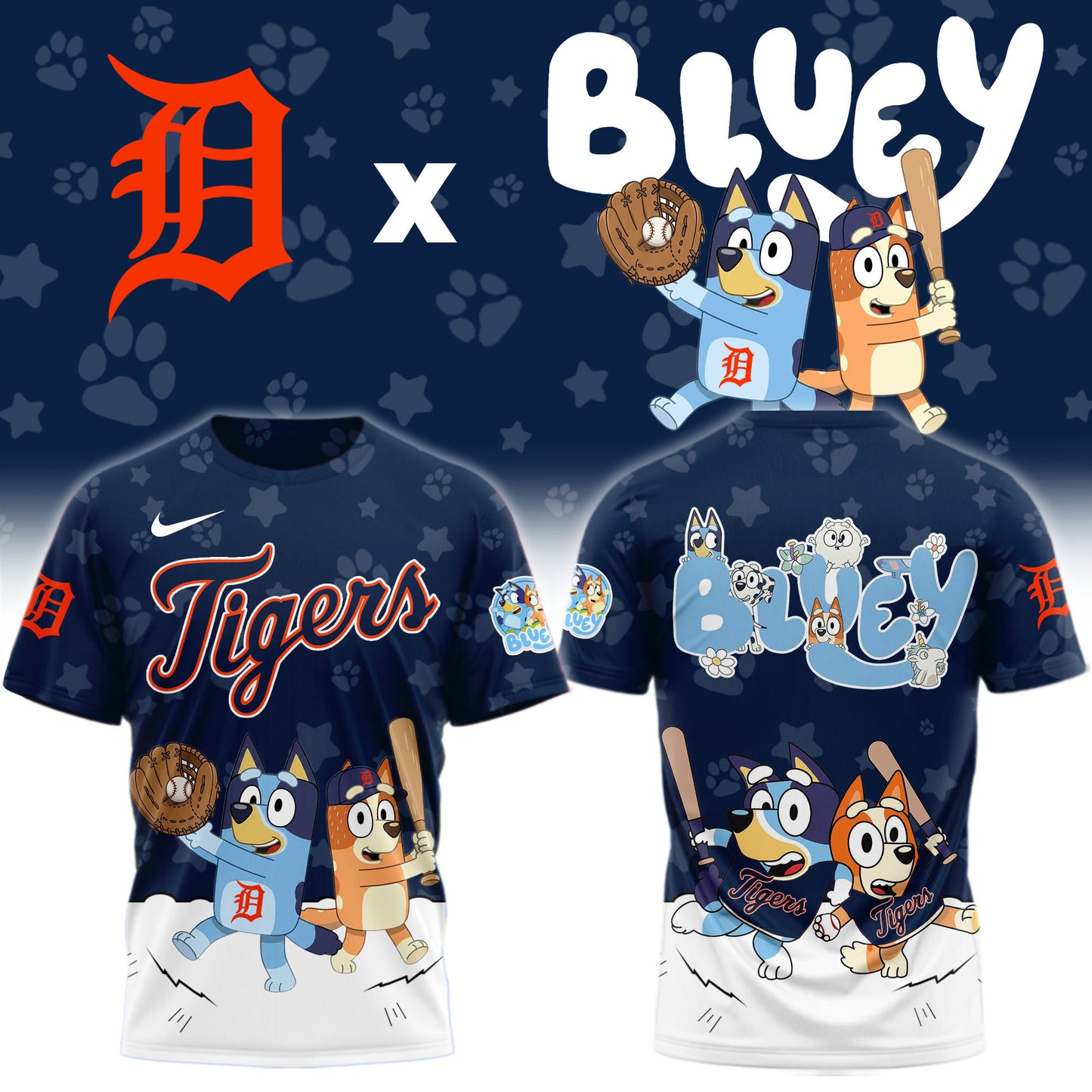 Detroit Tigers Bluey Night Game Limited T-Shirt