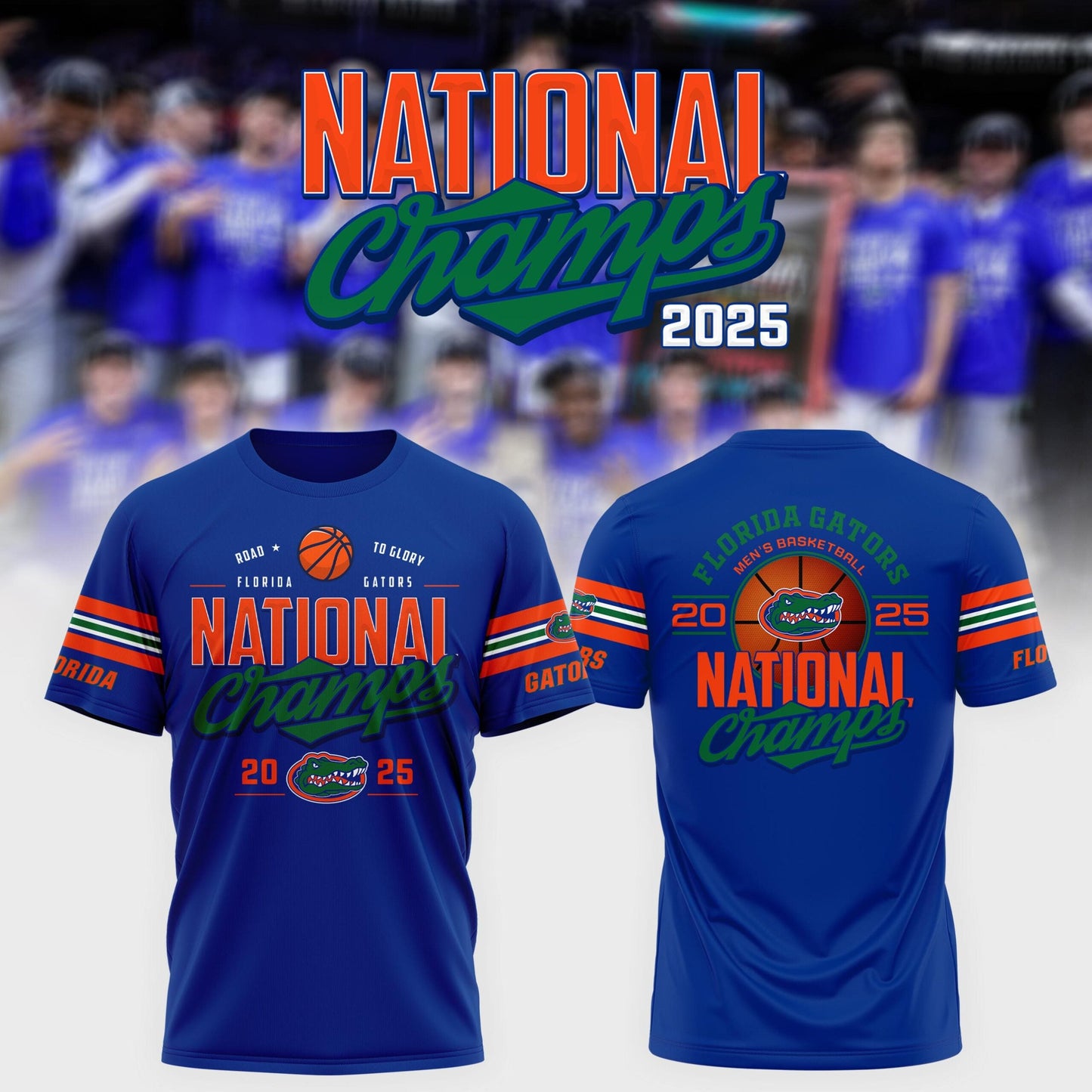Florida Gators Men's Basketball National Champions 2025 Royal Blue T-Shirt