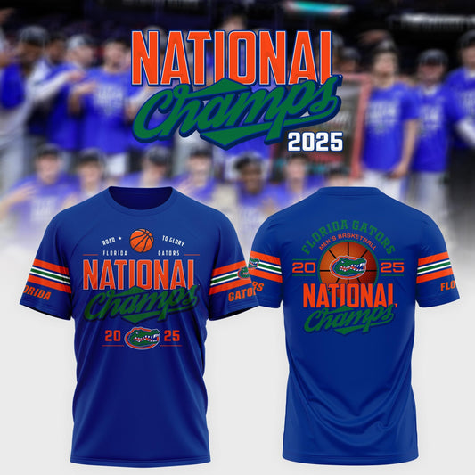 Florida Gators Men's Basketball National Champions 2025 Royal Blue T-Shirt