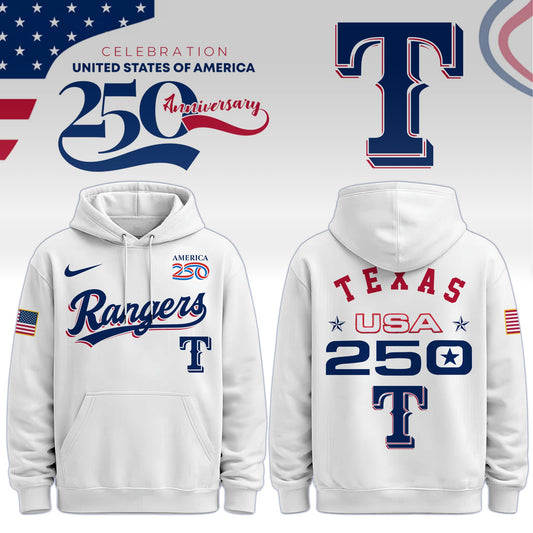 America’s 250th Anniversary Texas Rangers Baseball Hoodie - Premium Quality