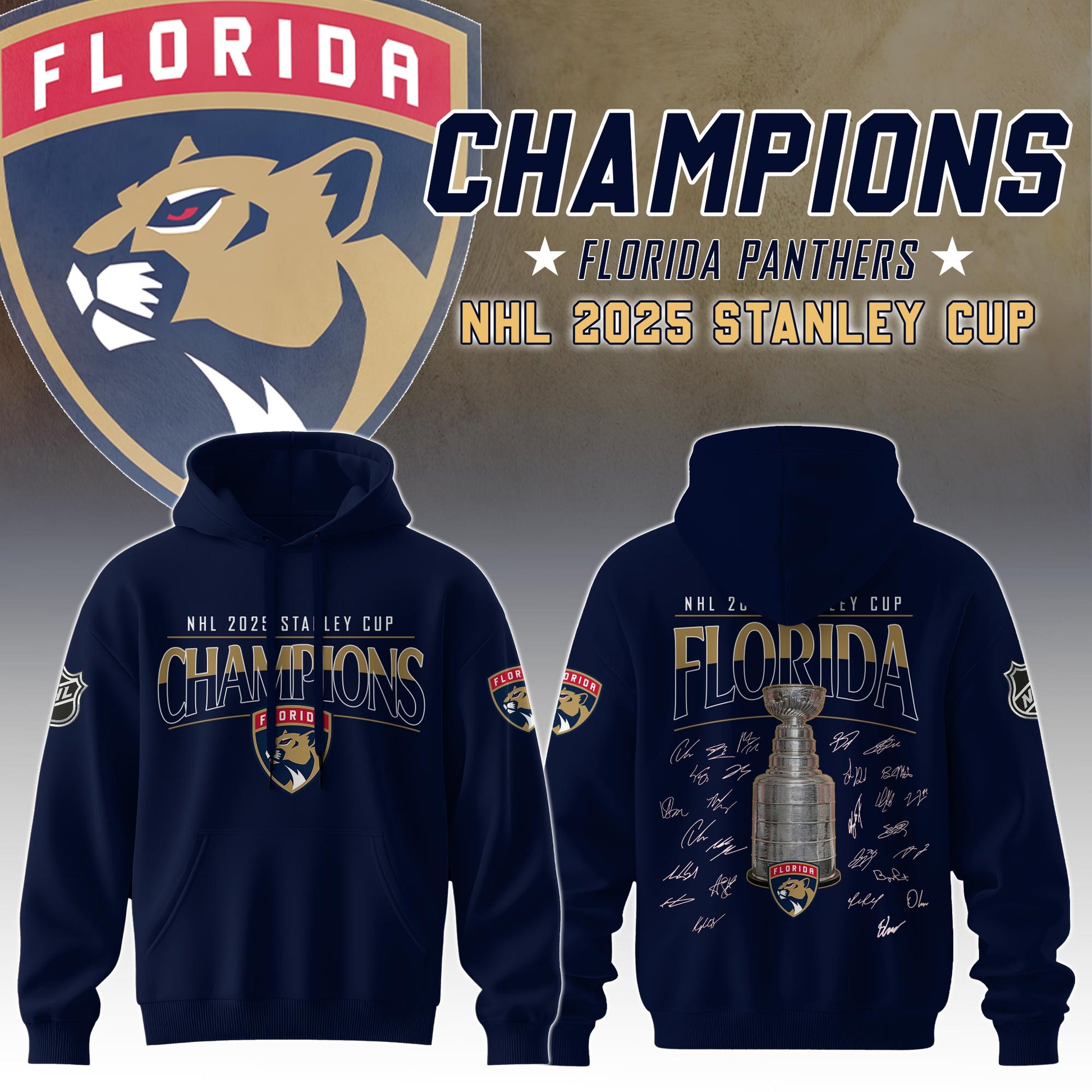 Florida Panthers Hoodie Champions Stanley Cup Final 2025