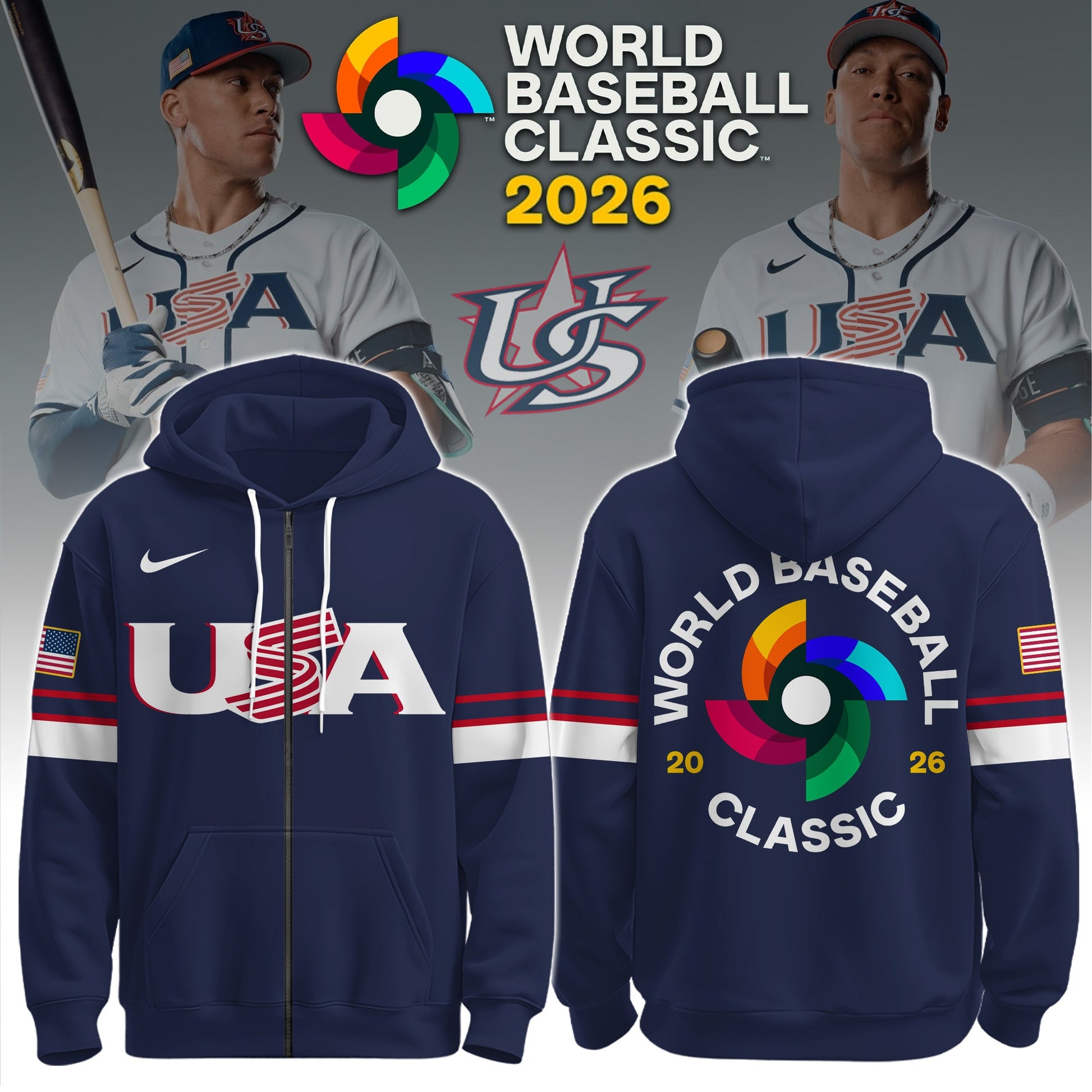 .USA World Baseball Classic Zip Hoodie Ver 2