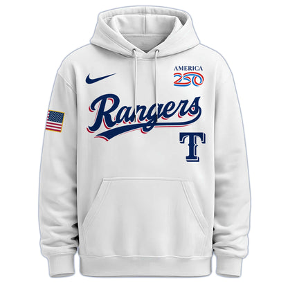 America’s 250th Anniversary Texas Rangers Baseball Hoodie - Premium Quality