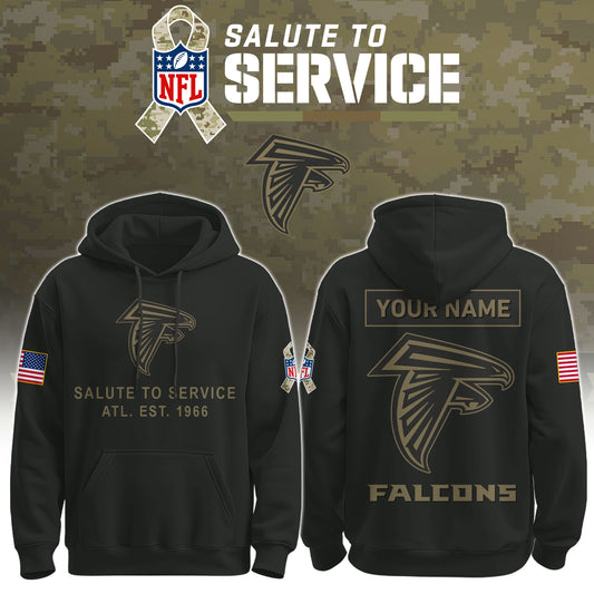 Atlanta Falcons Black 2025 Salute to Service Hoodie
