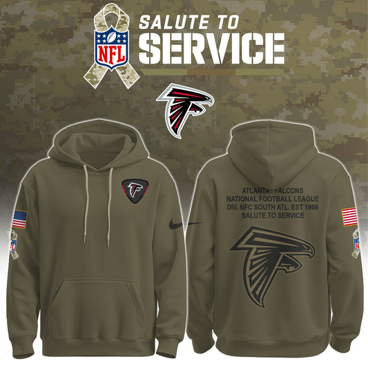 Atlanta Falcons Olive 2025 Salute to Service Hoodie