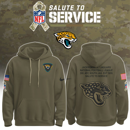 Jacksonville Jaguars Olive 2025 Salute to Service Hoodie