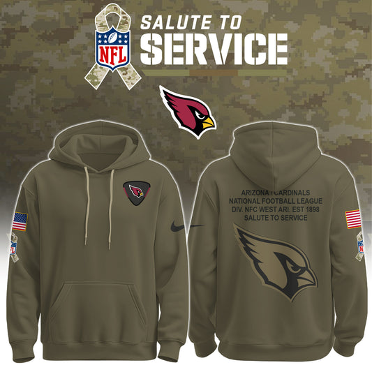Arizona Cardinals Olive 2025 Salute to Service Hoodie