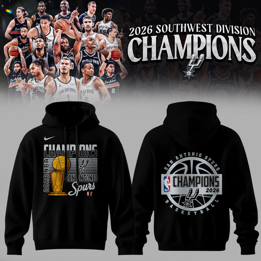 Spurs 2026 NBA Champions Black Hoodie | HD81