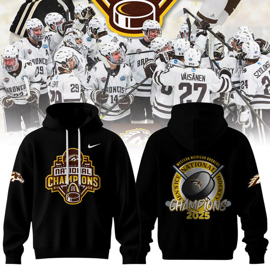 Western Michigan Broncos Men’s Ice Hockey National Champions 2025 Hoodie