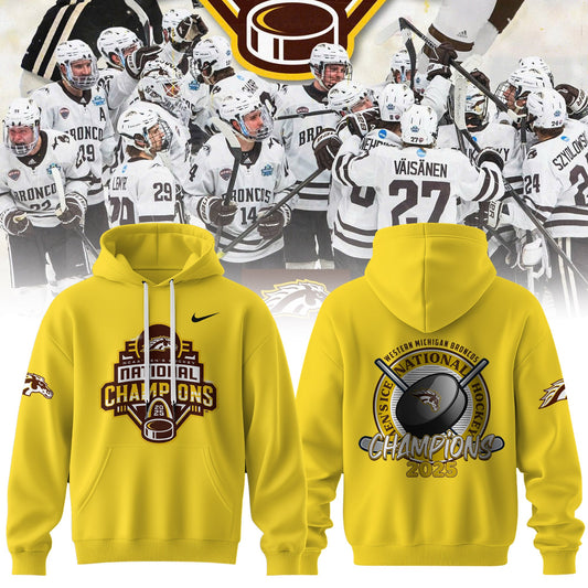 Western Michigan Broncos Men’s Ice Hockey National Champions 2025 Hoodie
