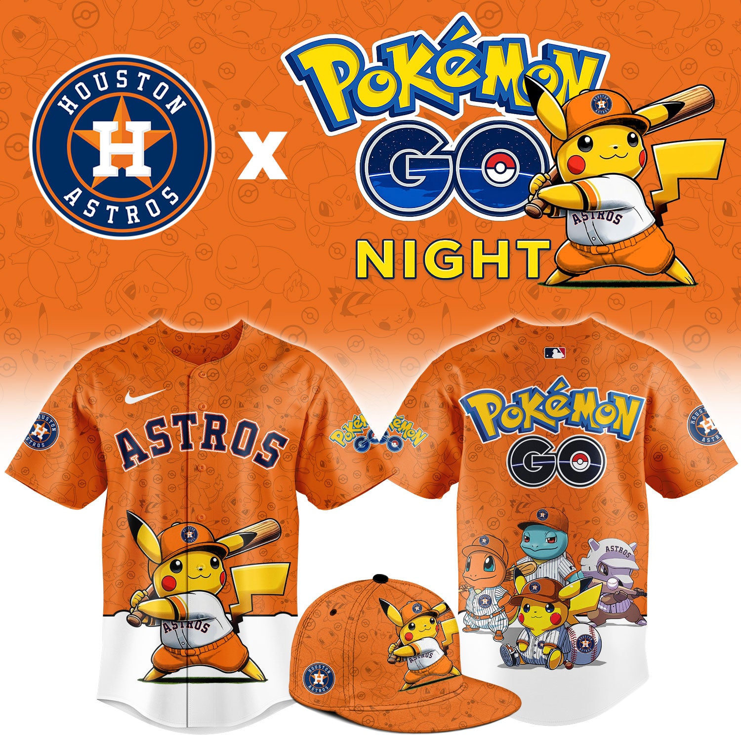Houston Astros Pokemon GO Night Limited Baseball Jersey