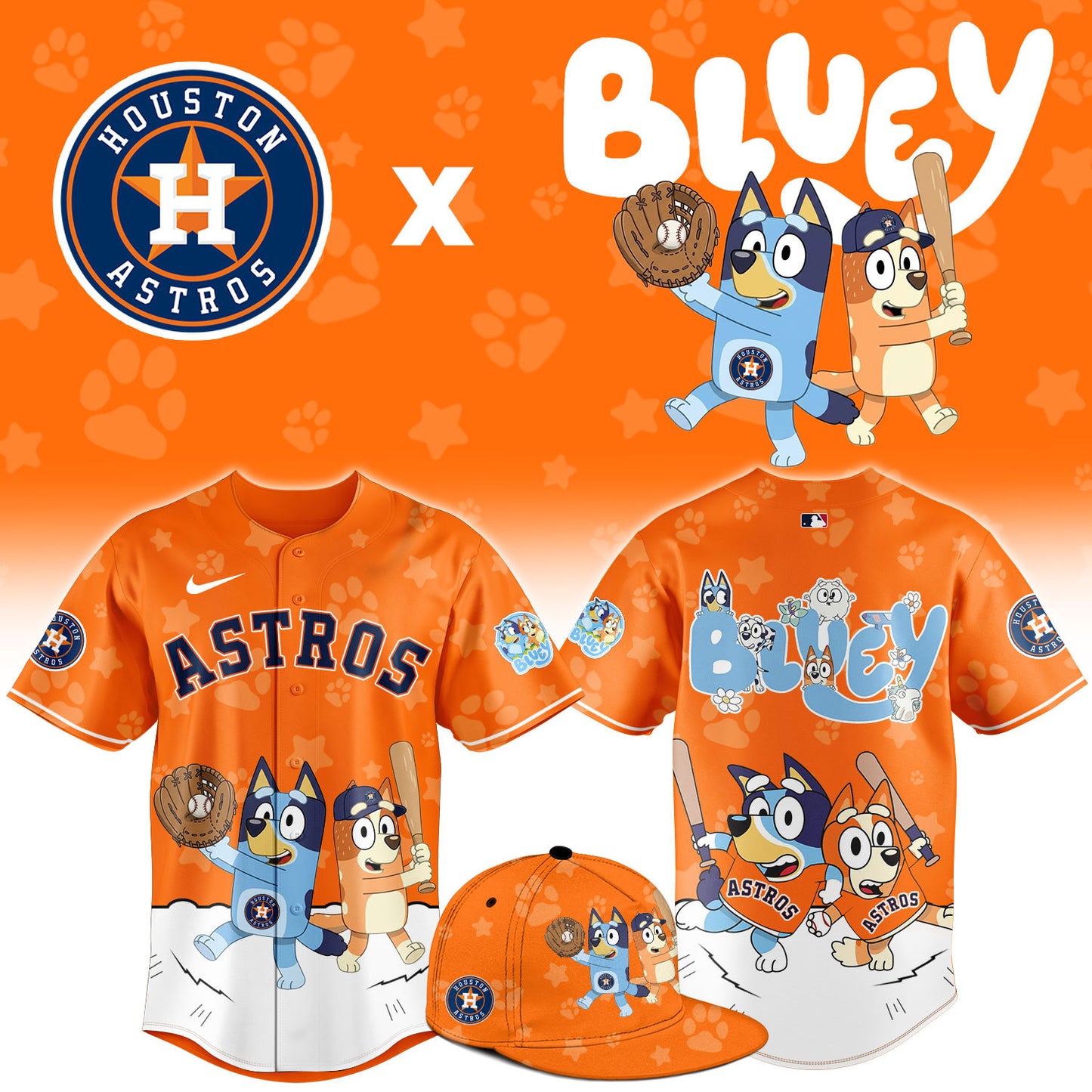 Houston Astros Bluey Night Game Limited Baseball Jersey