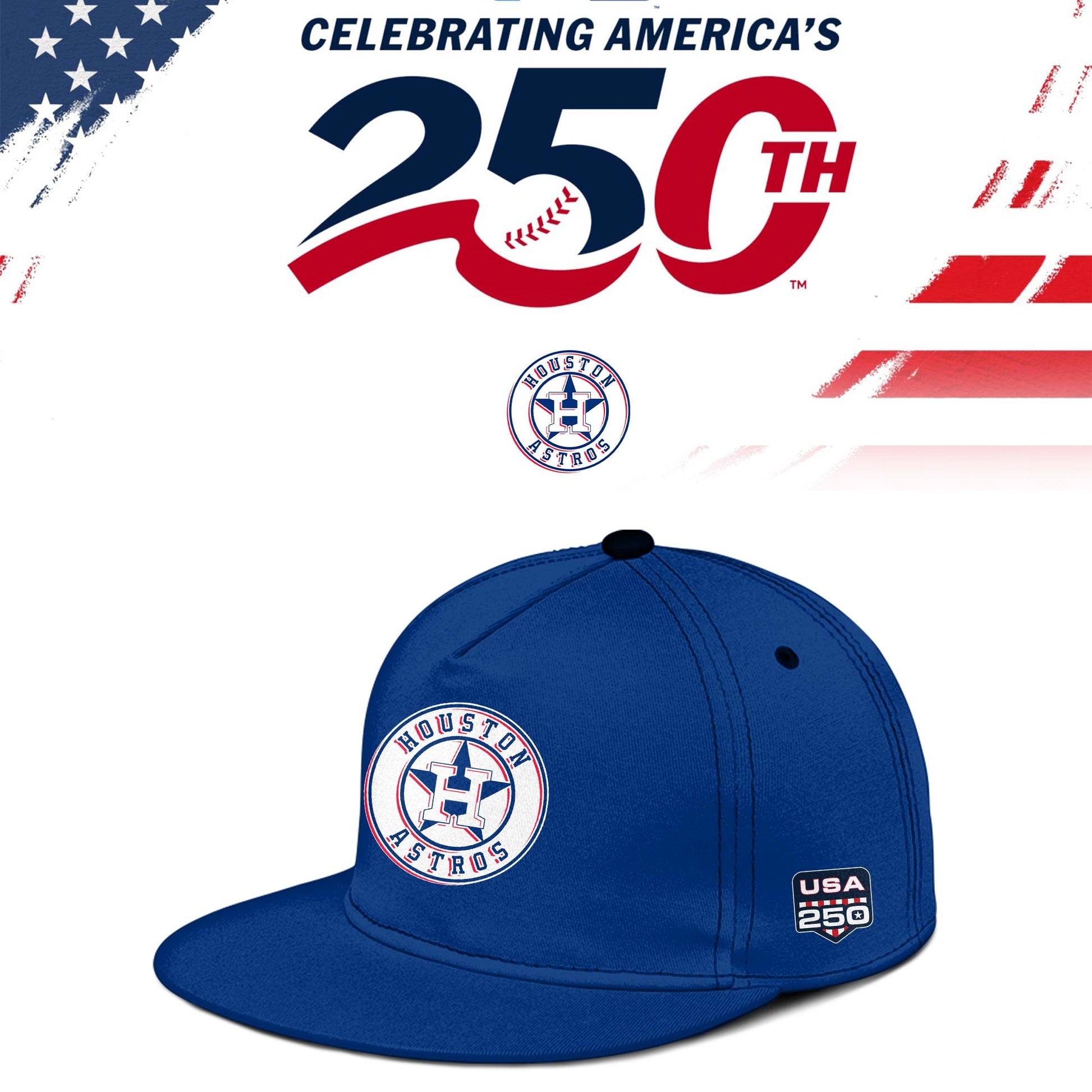 Houston Astros USA 250th Anniversary Baseball Jersey And Cap