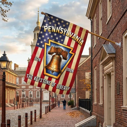 250th Anniversary Pennsylvania Flag, The Keystone of Liberty US Flag