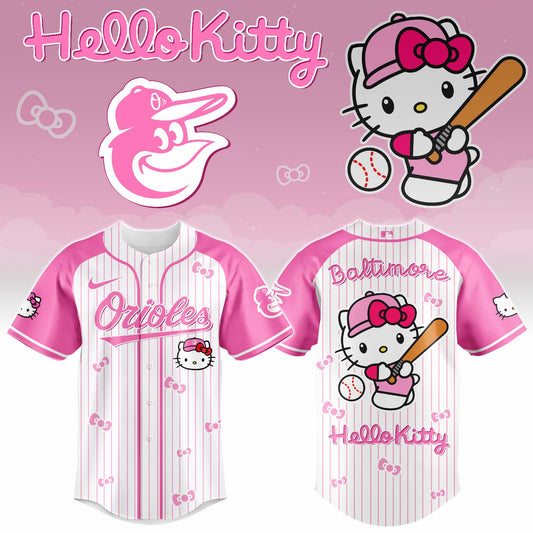 Baltimore Orioles Hello Kitty 2026 Jersey Baseball White Pink