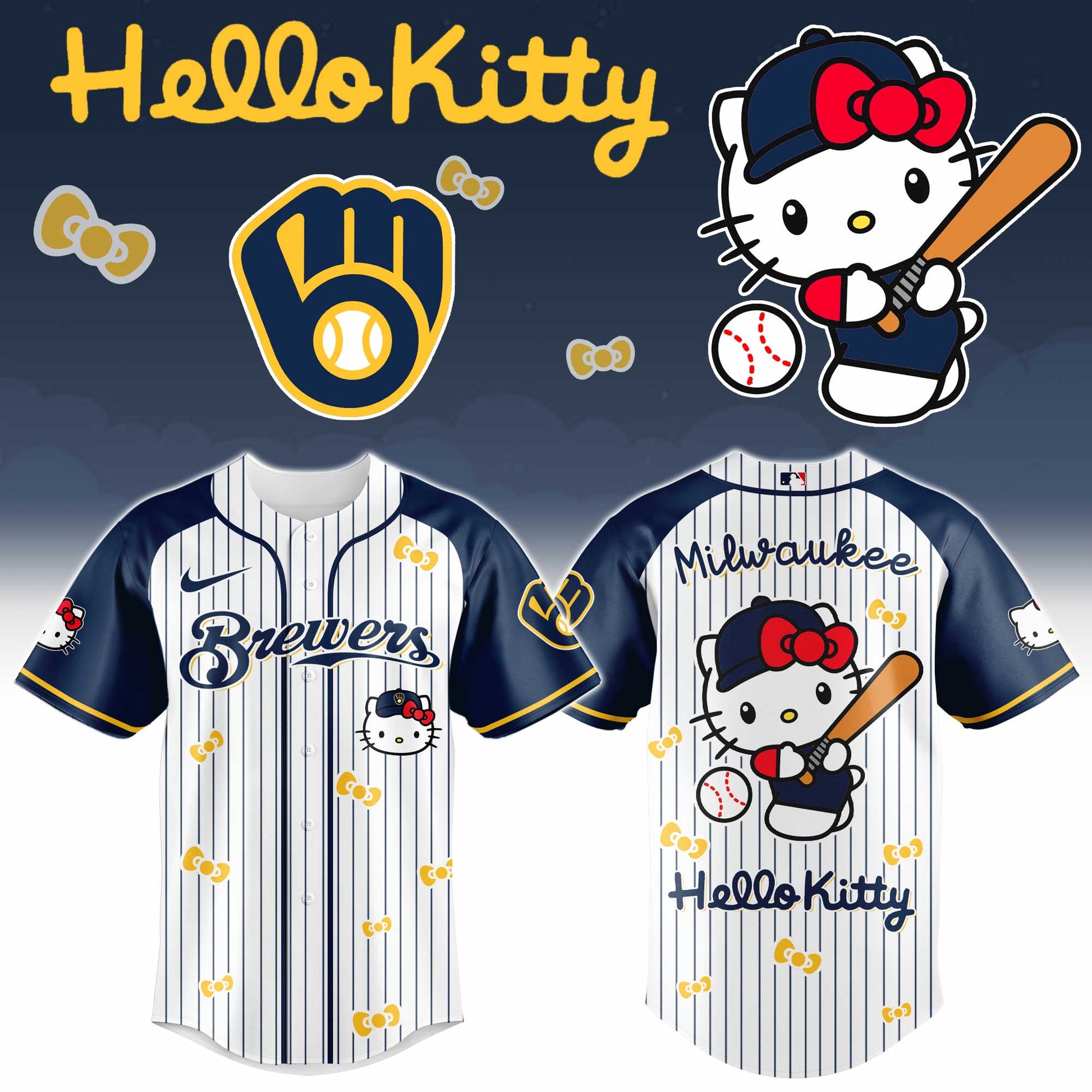 Milwaukee Brewers Hello Kitty 2026 Jersey Baseball