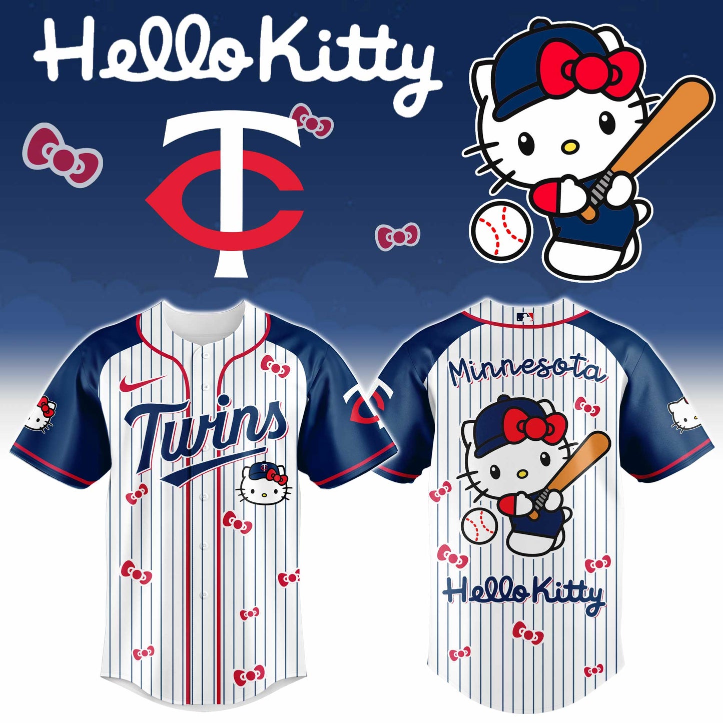 Minnesota Twins Hello Kitty 2026 Jersey Baseball