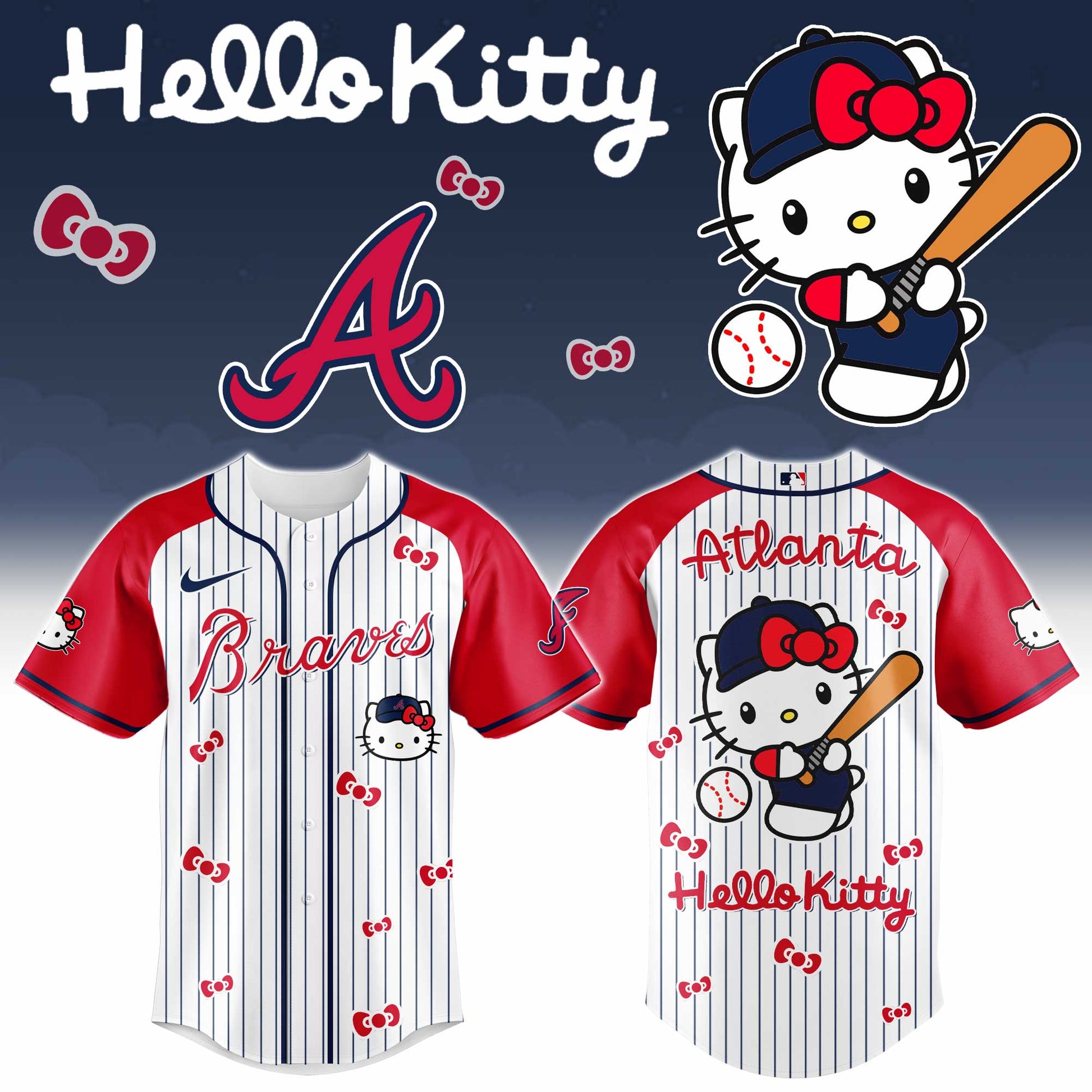 Atlanta Braves Hello Kitty 2026 Jersey Baseball