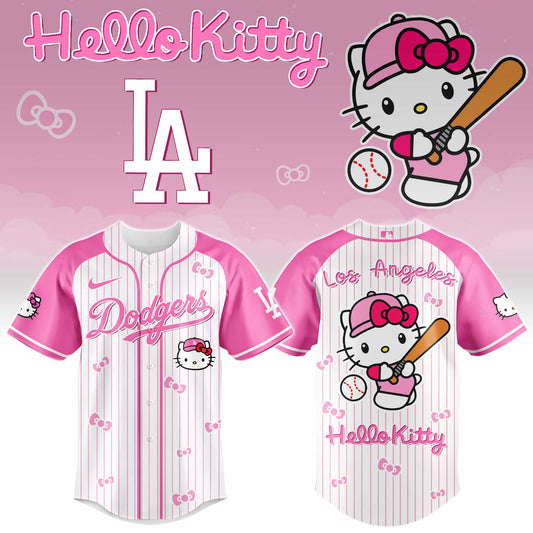 Los Angeles Dodgers Hello Kitty 2026 Jersey Baseball White Pink