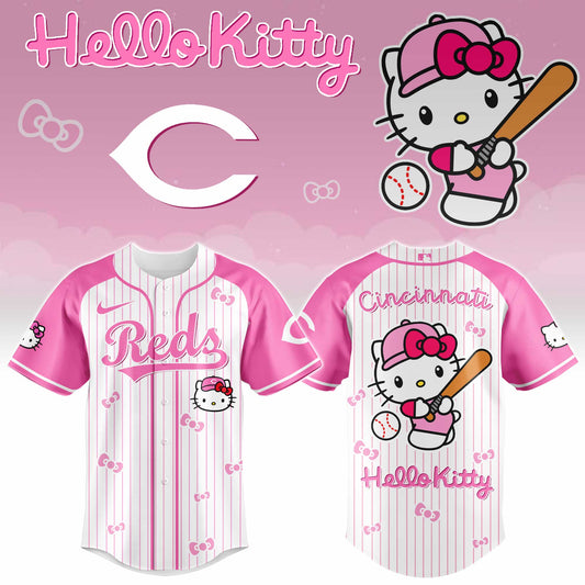 Cincinnati Reds Hello Kitty 2026 Jersey Baseball White Pink
