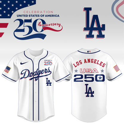America’s 250th Anniversary Los Angeles Dodgers Baseball Jersey - Premium Quality