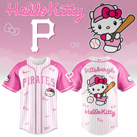 Pittsburgh Pirates Hello Kitty 2026 Jersey Baseball White Pink