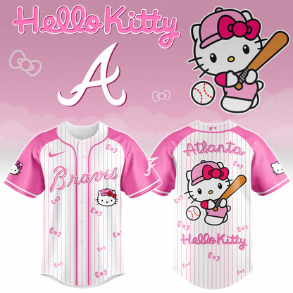 Atlanta Braves Hello Kitty 2026 Jersey Baseball White Pink