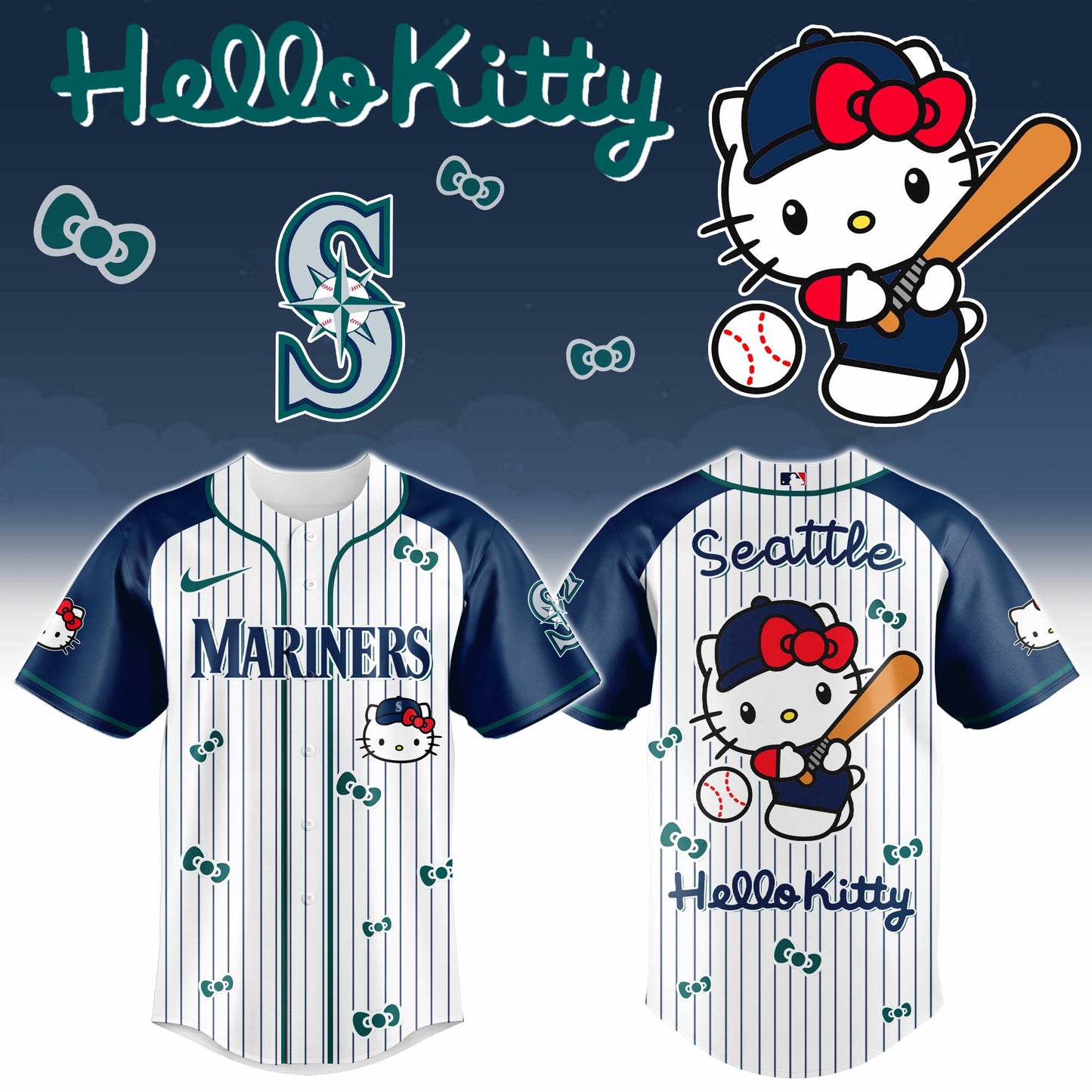 Seattle Mariners Hello Kitty 2026 Jersey Baseball