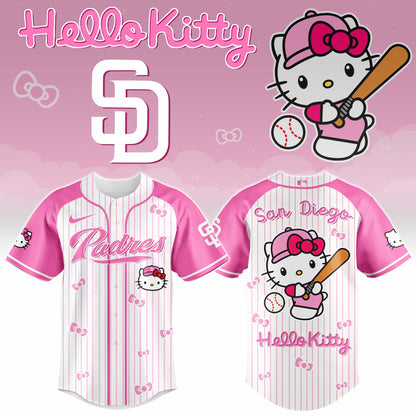 San Diego Padres Hello Kitty 2026 Jersey Baseball White Pink