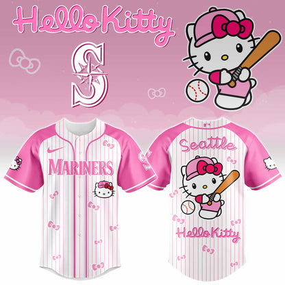 Seattle Mariners Hello Kitty 2026 Jersey Baseball White Pink