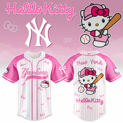New York Yankees Hello Kitty 2026 Jersey Baseball White Pink