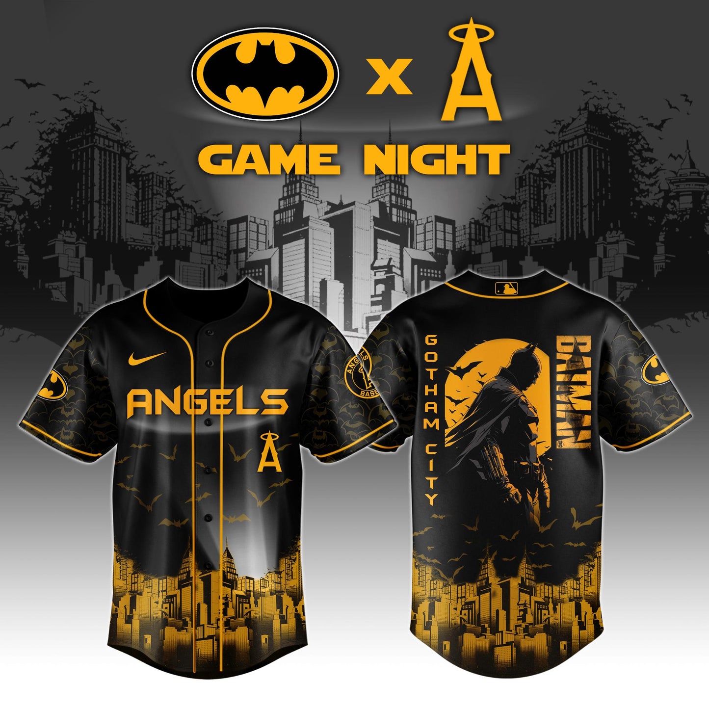 Los Angeles Angels x DC Batman Game Night Special Edition Jersey