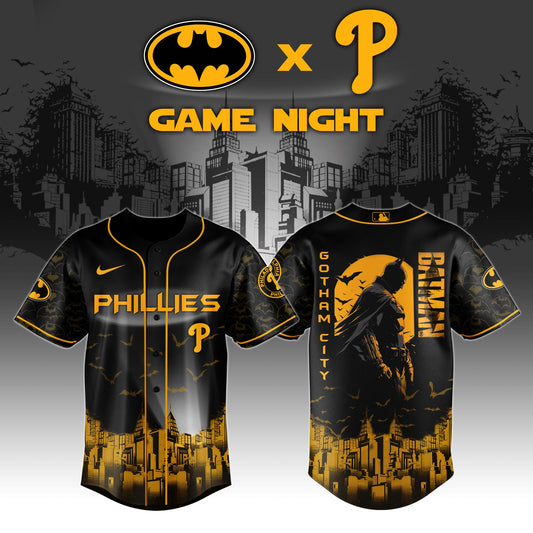 Philadelphia Phillies x DC Batman Game Night Special Edition Jersey