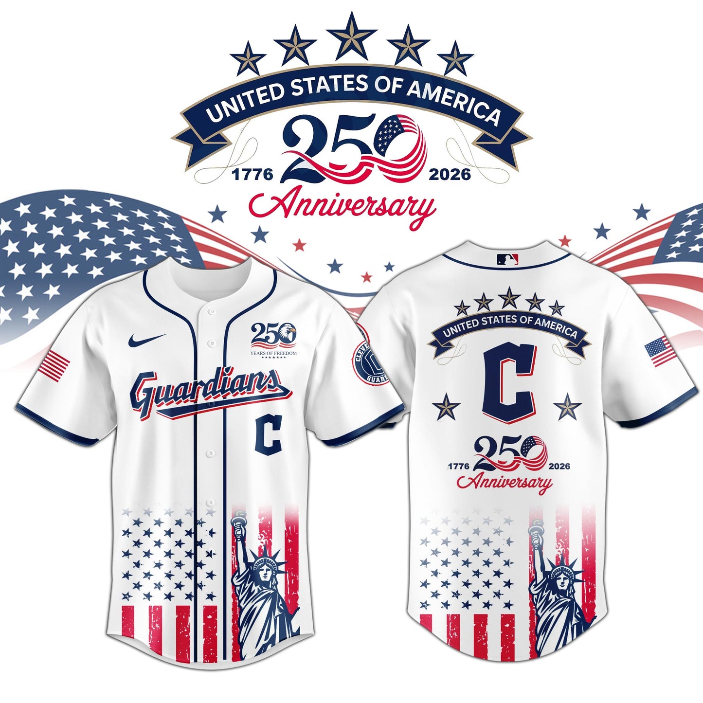 Cleveland Guardians special America’s 250th Anniversary Limited Edition Jersey