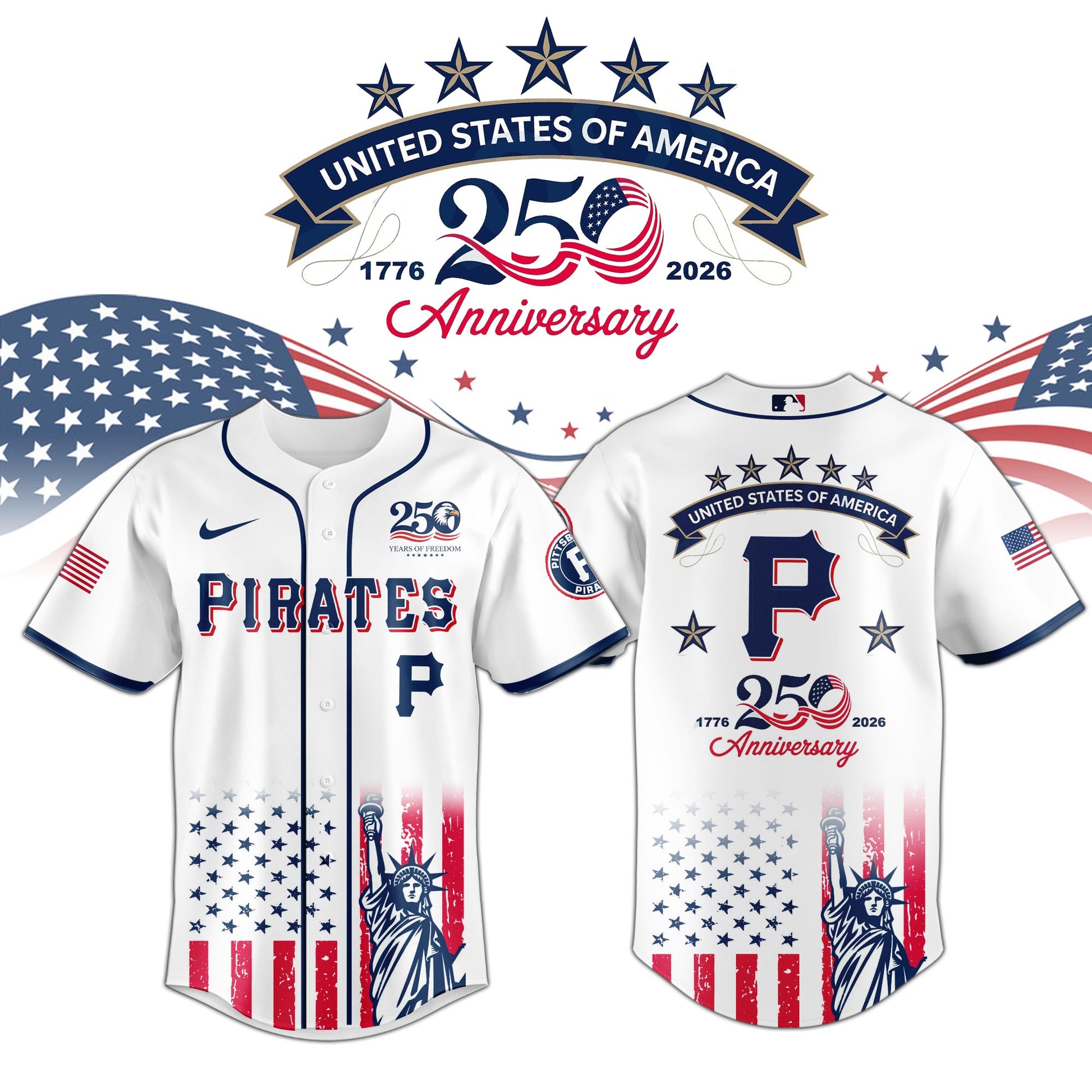Pittsburgh Pirates special America’s 250th Anniversary Limited Edition Jersey