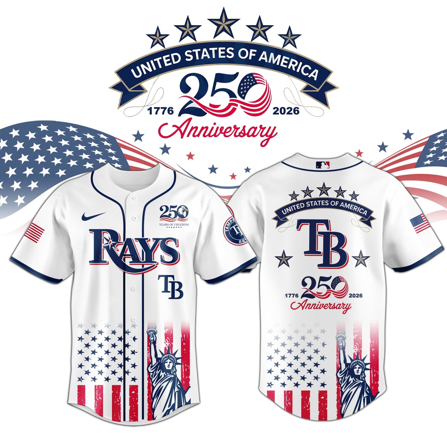 Tampa Bay Rays special America’s 250th Anniversary Limited Edition Jersey