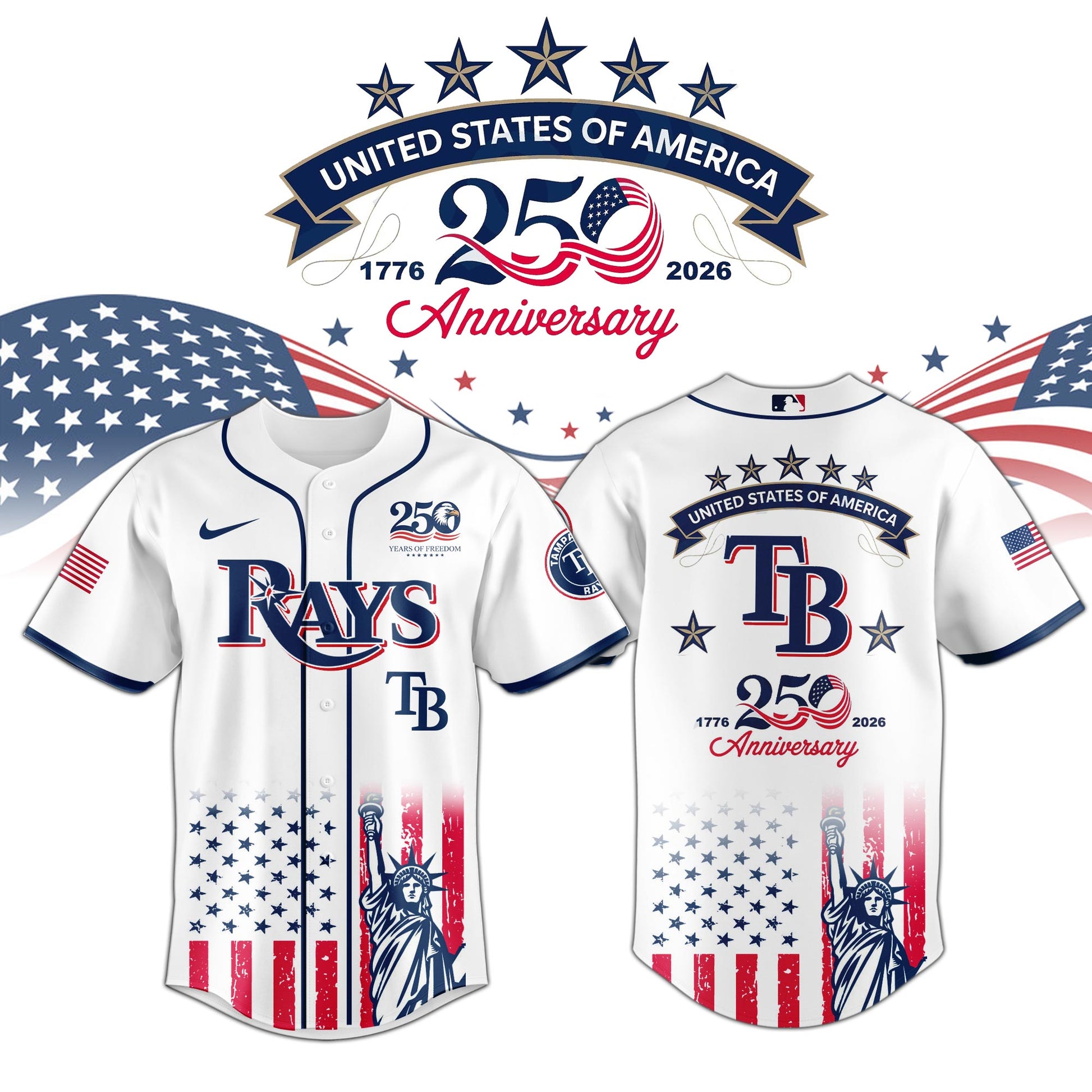 Tampa Bay Rays special America’s 250th Anniversary Limited Edition Jersey