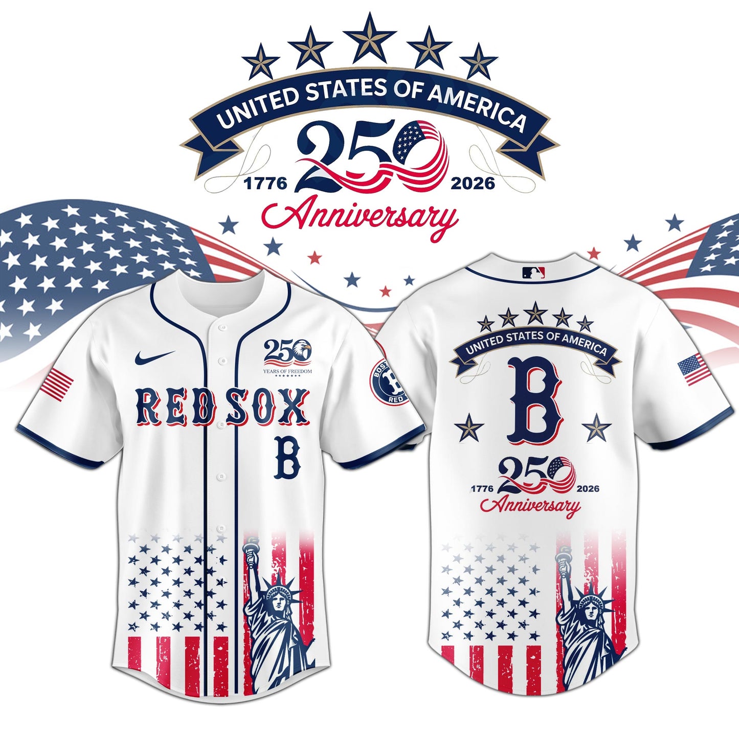 Boston Red Sox special America’s 250th Anniversary Limited Edition Jersey