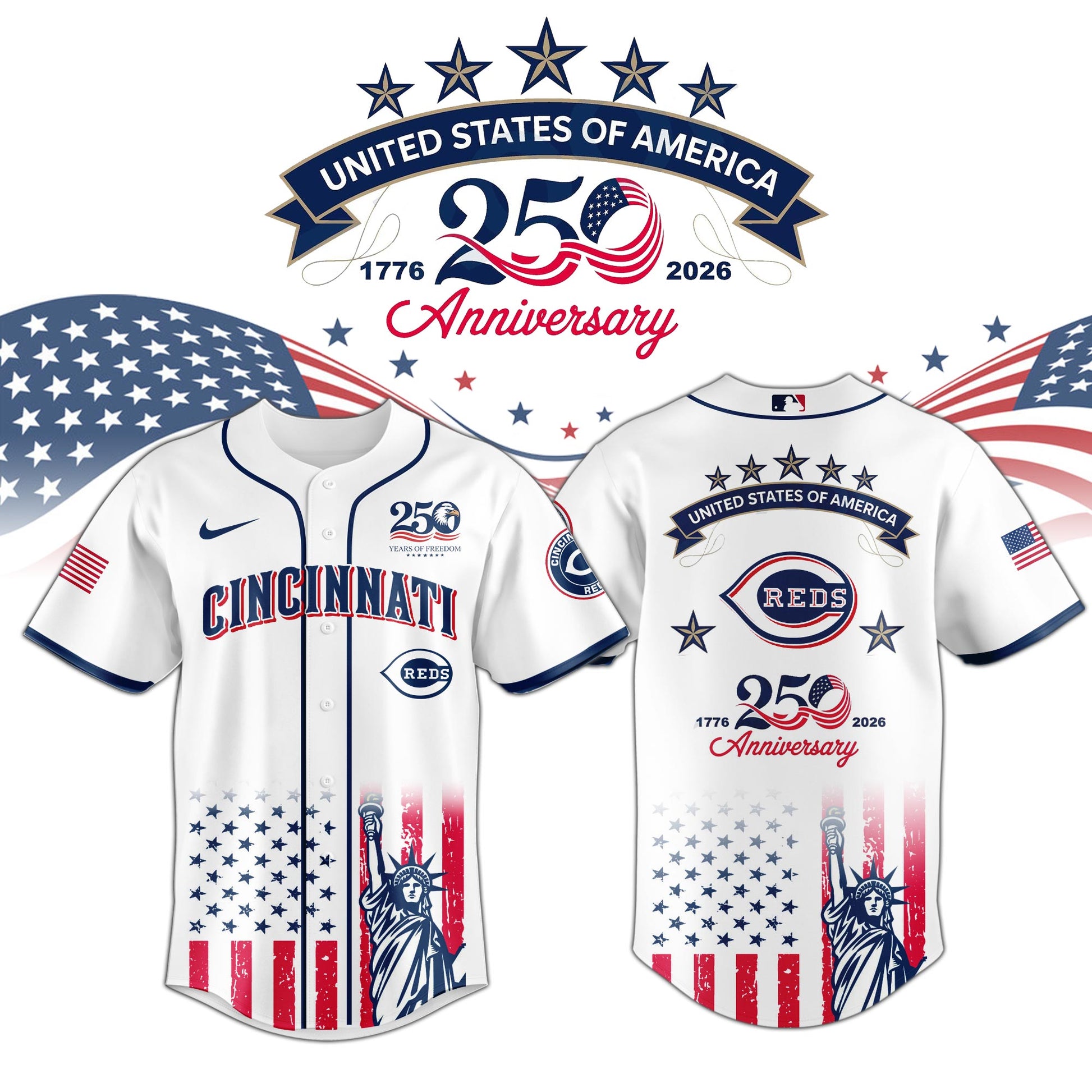 Cincinnati Reds special America’s 250th Anniversary Limited Edition Jersey