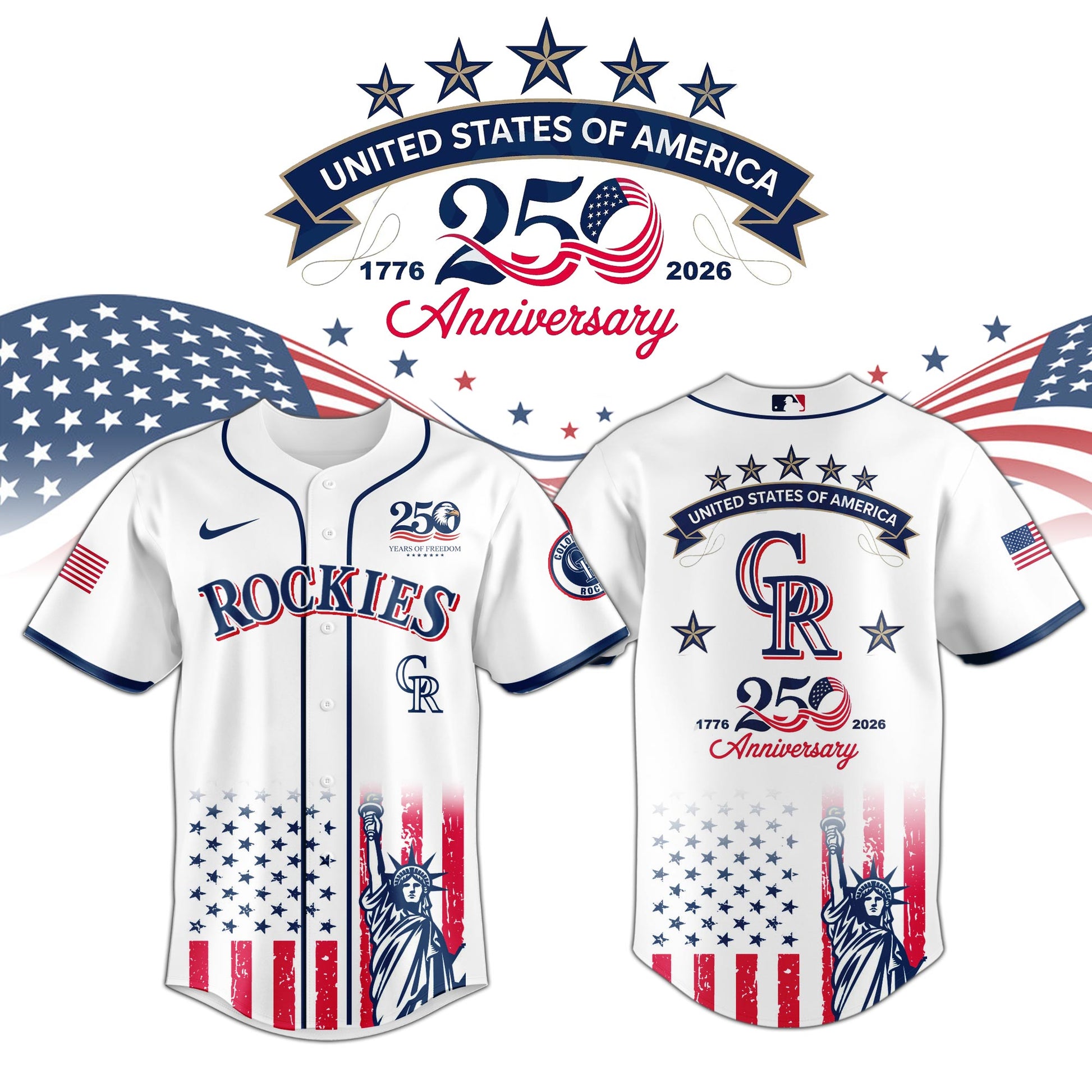 Colorado Rockies special America’s 250th Anniversary Limited Edition Jersey