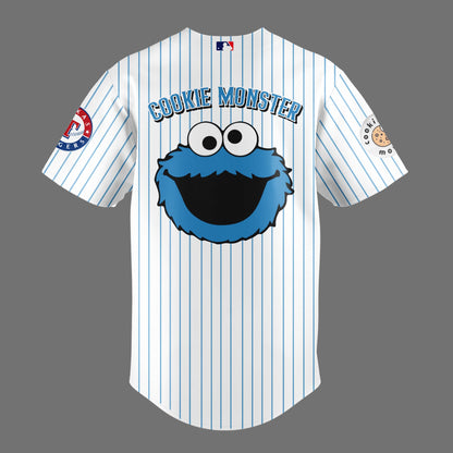 Texas Rangers X Cookie Monster Baseball Jersey White Limited Edition