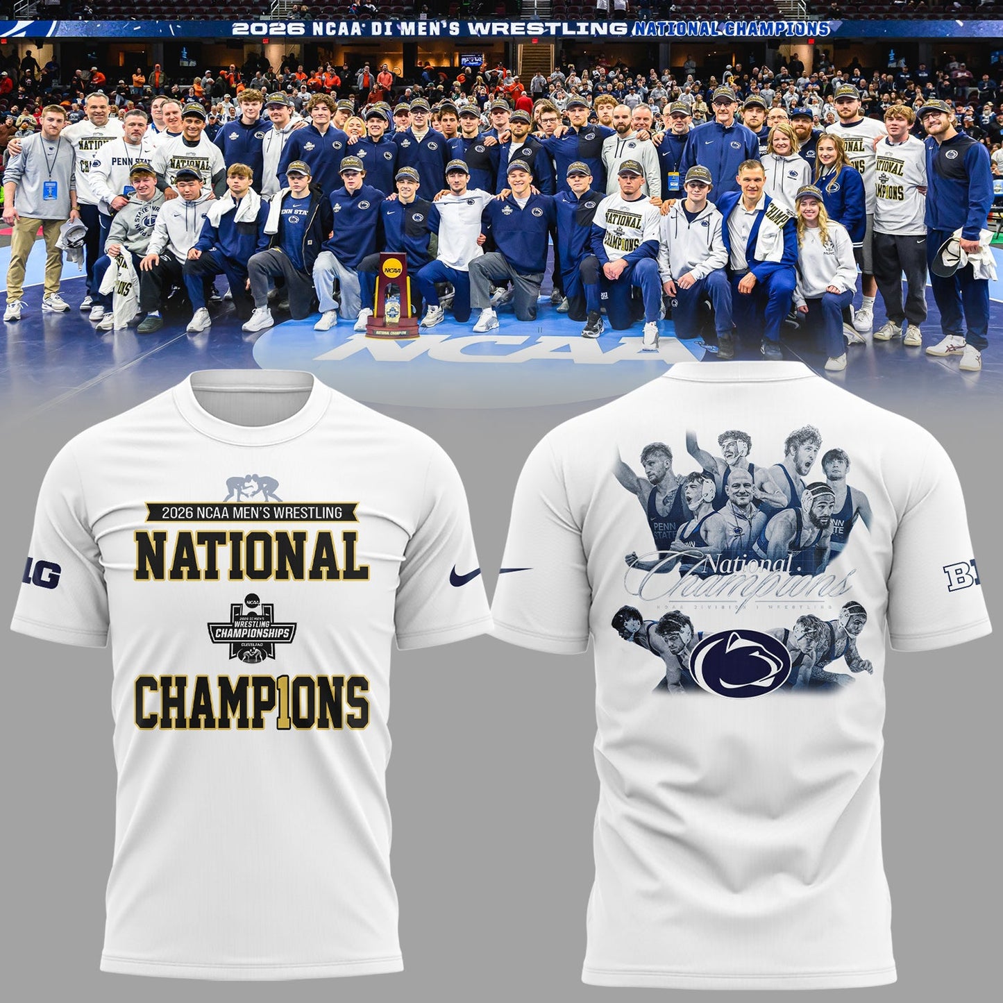 Limited Edition Penn State Nittany Lions 2026 Men’s Wrestling Champions🏆 Shirt