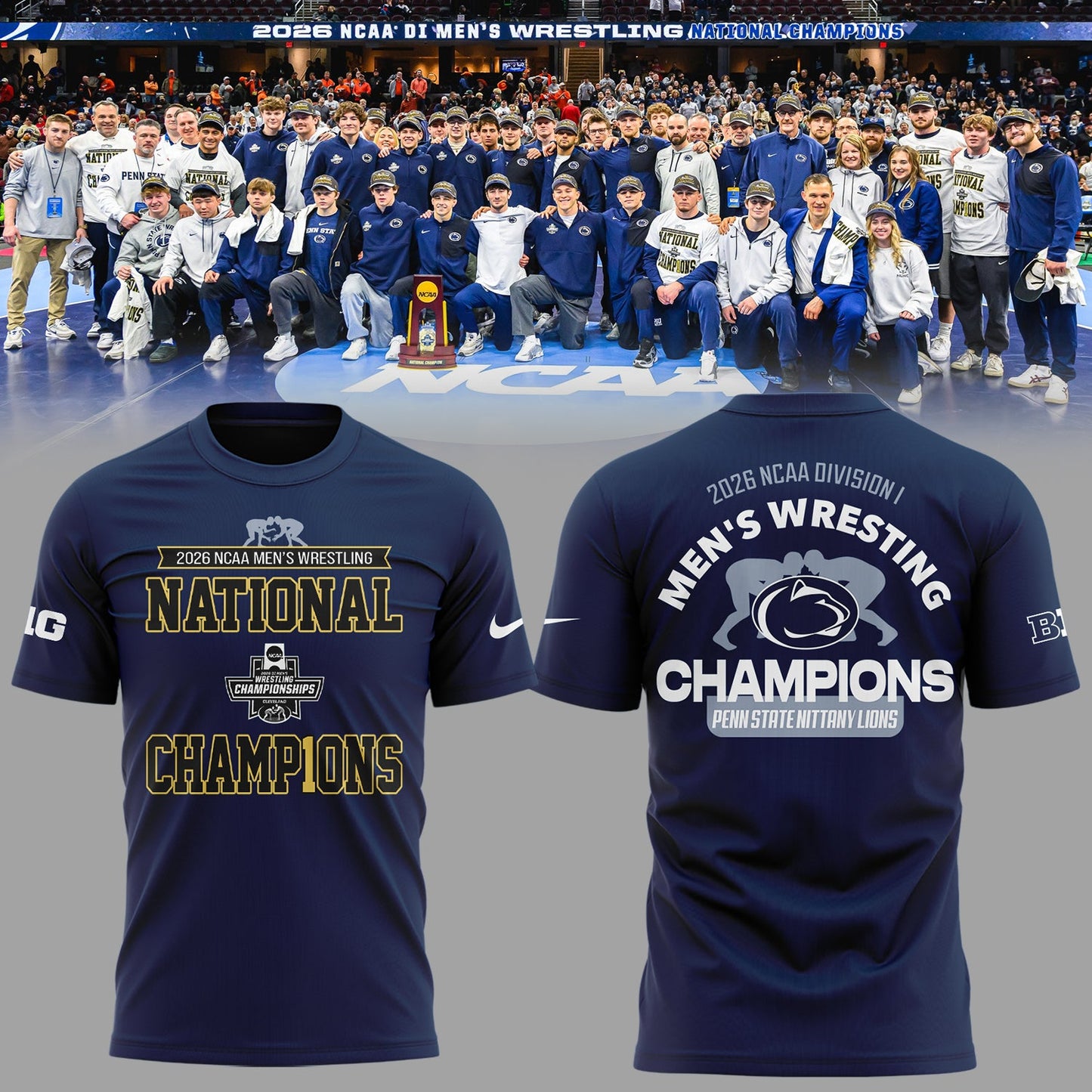 Limited Edition Penn State Nittany Lions 2026 Men’s Wrestling Champions🏆 Shirt