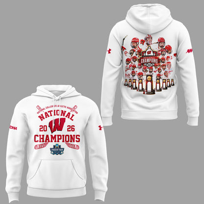 Limited Edition Wisconsin Badgers 2026 Women’s Hockey National Champions🏆 Hoodie